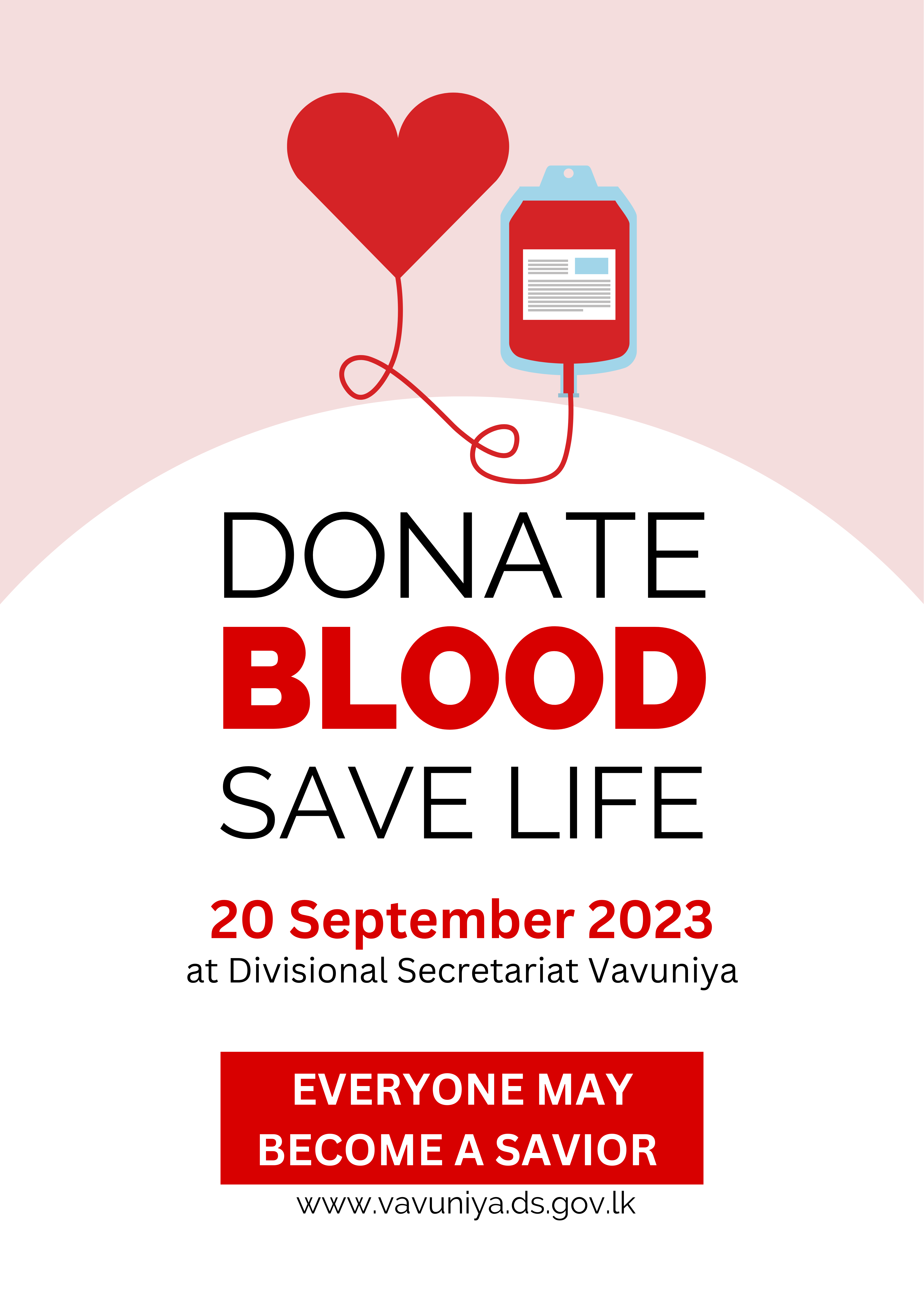Red And White Simple Modern Blood Donation Poster
